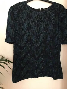 Beautiful Vintage Ladies Beaded Evening Top Size 16 - Picture 1 of 6