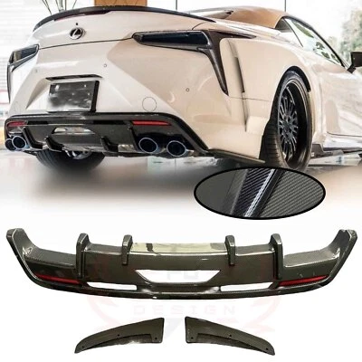 Rear Diffuser For Lexus LC500 LC500h 2018-2024 Dry Carbon Fiber Rear Bumper Lip - Imagen 1 de 4