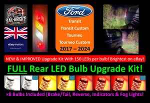 *New & Improved* FORD Transit & Tourneo Custom Rear LED Bulb Upgrade Kit 2017-24 - Picture 1 of 16