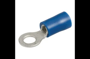 NARVA 56076BL CRIMP TERMINALS RING EYELET BLUE 4mm WIRE 4.3mm HOLE QTY 25 - Picture 1 of 5