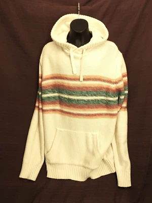 Suéter con Capucha American Eagle AE Rayas Blancas - Bolsillo Canguro - Para Hombre Talla L Foto 1 de 4