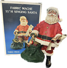 Kurt Adler Vintage Singing Santa 11" Figure Santa Claus in box  Fabric Mache