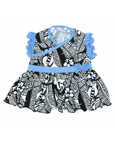 Abito Vita Vibrante Ruffle Tropicale Nero/Bianco XXS - Foto 1 di 4