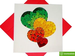 Art 4 hearts Quilling Greeting Card - Unique Dedicated Handmade Art - Picture 1 of 12