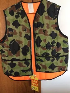 Reversible Blaze Orange/Camouflage Vest Nylon/Polyester USA Large unbranded #333 - Picture 1 of 10