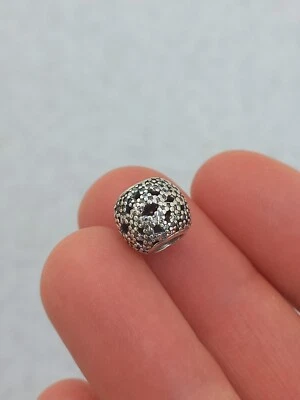 Authentic Pandora Shimmering Lace Openwork Charm 791284CZ Bead 925 Silver - Immagine 1 di 4