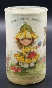 Vintage Sugar Frosted Unused Jar Candle Fairy Girl Fox Mushrooms Danish on Base - Picture 1 of 5