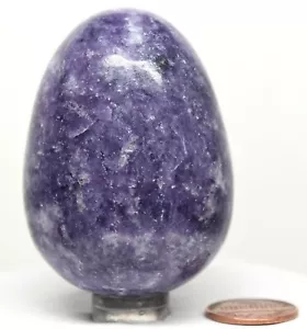Uovo di lepidolite viola 2,3" pietra preziosa lucida cristallo Lithia Mica - Brasile (1PZ) - Foto 1 di 7