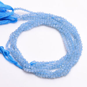 2.5 mm Natural Aquamarine Faceted Round Rondelle Beads Jewelry 33cm Strand EB-25