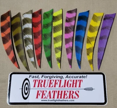 Trueflight 4" Shield Cut LW or RW Feathers - 1 Dozen Barred - Image 1 of 3