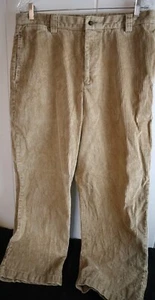 Pantalones de pana de colección Y2K para hombre Dockers 36x30 bronceado claro frente plano cordón grueso - Imagen 1 de 6