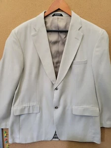 Haggar Men's 44 Reg Ivory Tan Poly-Linen Blend 2-Button Woven Sportcoat - Picture 1 of 11