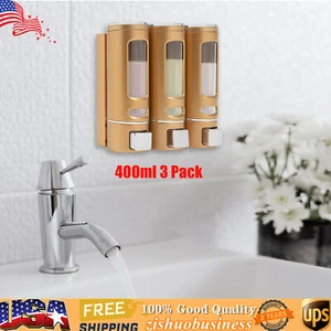 400ml 3 Pack Hotel Shower soap Dispenser, Wall-mounted Shampoo Dispenser Hotel - Picture 1 of 15