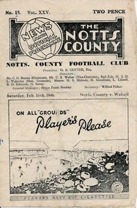 Notts County v Walsall (Division 3 South Cup 16.02) 1945/1946 - Picture 1 of 1