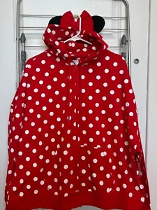 Disney Parks Large Authentic Minnie Mouse Sweatshirt Hoodie With Ears Bow NWT - Picture 1 of 8