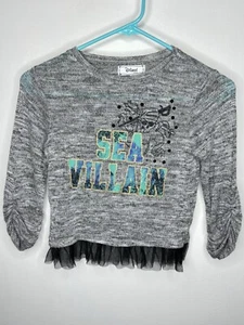 Dsigned Descendants Sea Villain Knit Top Girls Size XS 6 Long Sleeve Tulle Hem - Picture 1 of 4