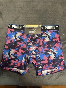 Puma 2-Pack Performance Men's Boxer Briefs Medium (32-34) Pink/Blue Camo - Picture 1 of 6