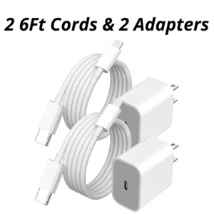2PACK 20W PD USB C Fast Charge Cube Type C Cable For iPhone 14 13 12 11 Pro Max - Picture 1 of 18
