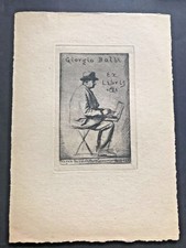 Gagliardo. ex libris di Alberto Helios Gagliardo incisione per Giorgio Balbi