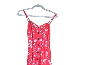 Women's Orange Floral Spaghetti Strap Dress (Medium) - Picture 1 of 4