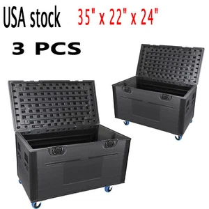 3PCS Cable Trunk ATA Road Case Utility Road Trunk Flight Case for Pro Audio US - Picture 1 of 16