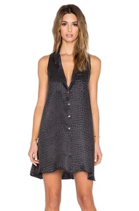 $278 NWT Equipment Silk Mina Sleeveless Dress in True Black Sz S Artic Croc - Picture 1 of 9