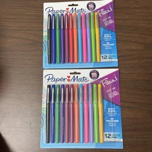 Paper Mate Flair Filzspitze mittlere Spitze 0,7 mm Marker Stifte verschiedene Farben, 12er-Packung - Bild 1 von 12