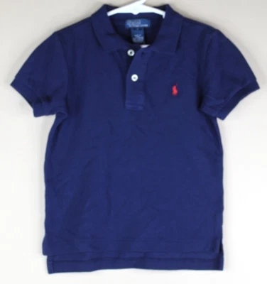 Polo Ralph Lauren Boys Navy Blue Short Sleeve Shirt Red Pony Size 4 - Image 1 of 4