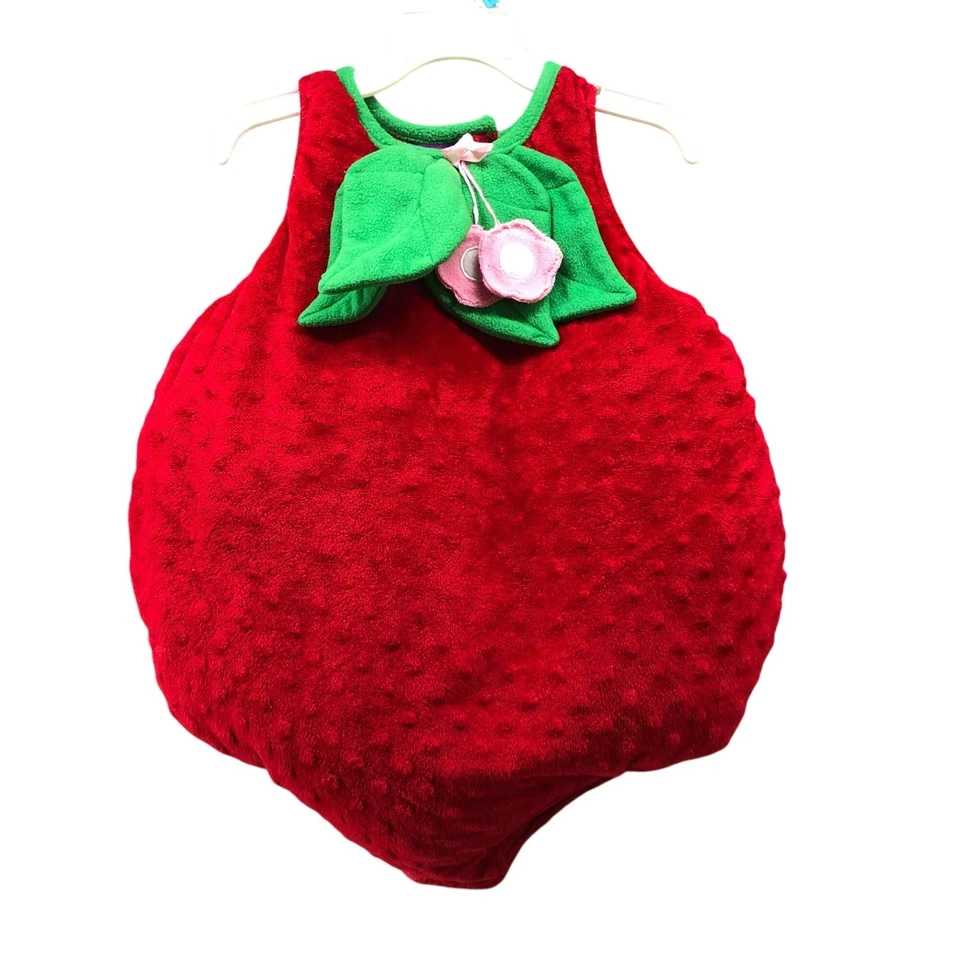Niños Bebé 18-24M Fresa Disfraz Vellón Acolchado Rojo Hinchado Lugar para Niños Foto 1 de 4