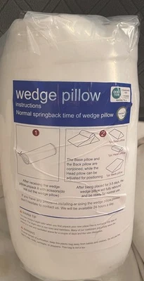 Bedluxe Orthopedic Wedge Pillow Set, 3PCS - White/Grey - Triangle Neck Support - Image 1 of 4