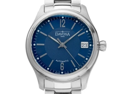 Davosa Newton Lady Stahl Automatik Armband Stahl 34mm Box&Pap. Full Set Neu - Bild 1 von 4