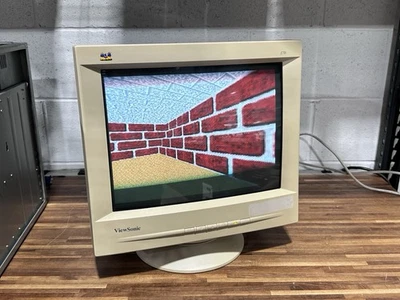 Ultra Rare ViewSonic E70 17” CRT Monitor w/ Trident Touchscreen Retrofit RS-232  - Image 1 of 4