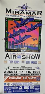 Blue Angels 1996 Miramar Air Show Farewell to fighter town 34 x 18 " Gavin Art - Picture 1 of 8