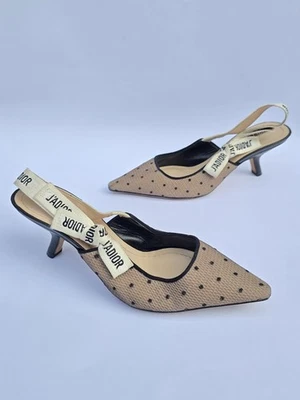 Zapatos de salón Dior J'adior negros de malla a lunares y gamuza talla EU 36,5 / US 6 Foto 1 de 4