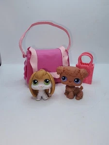 Littlest Pet Shop Lot Brown Poodle Dog Rare Bunny Rabbit Pet Carrier & Shopping - Picture 1 of 11