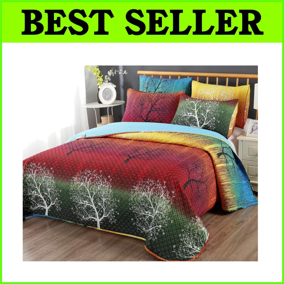 Juego de edredones de poliéster de lujo de 5 piezas: colcha tamaño king con diseño reversible Foto 1 de 4