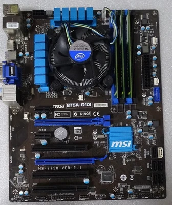 Pacchetto hardware: scheda madre MSI B75A-G43 + CPU I7 + RAM 12 GB + dissipatore - Immagine 1 di 4