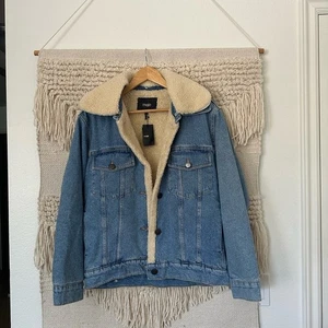 NUEVO CON ETIQUETAS: Chaqueta vaquera Maje Baxter Sherpa talla grande - Imagen 1 de 11