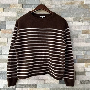 Reformation Sweater Womens XS Striped Cashmere Boyfriend Sweater Orange Oversize - Picture 1 of 6