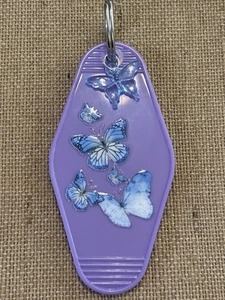 Blue Butterflies With Butterfly Charm Keychain - Picture 1 of 1