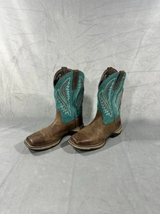 Ariat Ladies Anthem VentTEK Square Toe Boots Choc Chip/Turq 10031665 W Sz 10B - Picture 1 of 8