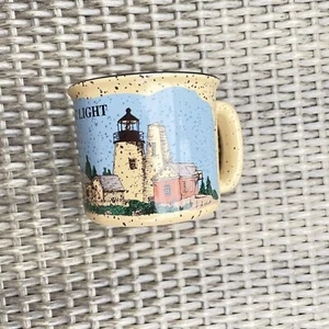 Heavy Soup Mug Carville Ceramics Lisbon Maine Pemaquid Point Lighthouse - Picture 1 of 5