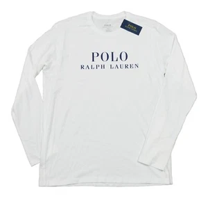 Polo Ralph Lauren Men's White Logo Graphic Crew-Neck Long Sleeve Sleep T-Shirt - Picture 1 of 3