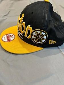 New Era Boston Bruins Snapback Hockey NHL Sombrero Para Hombres Talla Única Negro Gorra Ajustable - Imagen 1 de 6