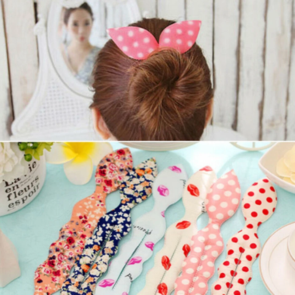 Moño Mágico Hair Bun Maker Conejo Oreja French Twist Herramienta de Peinado Formador de Cabello Foto 1 de 3