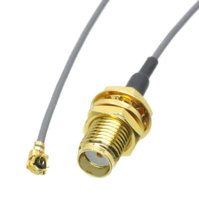 RF COAXIAL cable SMA female bulkhead jack to IPX U.fl female 1.13mm 8" pigtail - Image 1 of 4