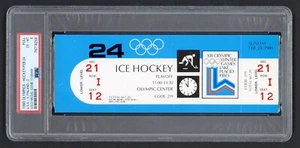 1980 Olympic Hockey Full Ticket PSA 6 USA vs Finland US Wins Gold Medal Game! - Bild 1 von 2
