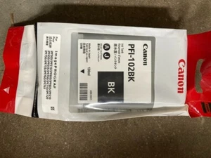 GENUINE Canon ImagePrograf IPF500 Black Ink Cartridge PFI-102BK Exp 11/2016 - Picture 1 of 2