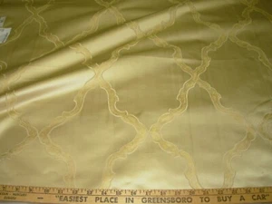 2 YDS VERVAIN 100% SILK SATIN DAMASK DRAPERY UPHOLSTERY FABRIC FOR LESS - Picture 1 of 3