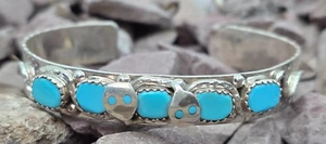 Brazalete Zuni Effie C Calavaza Bella Durmiente Turquesa Serpiente 6.25" - Imagen 1 de 10